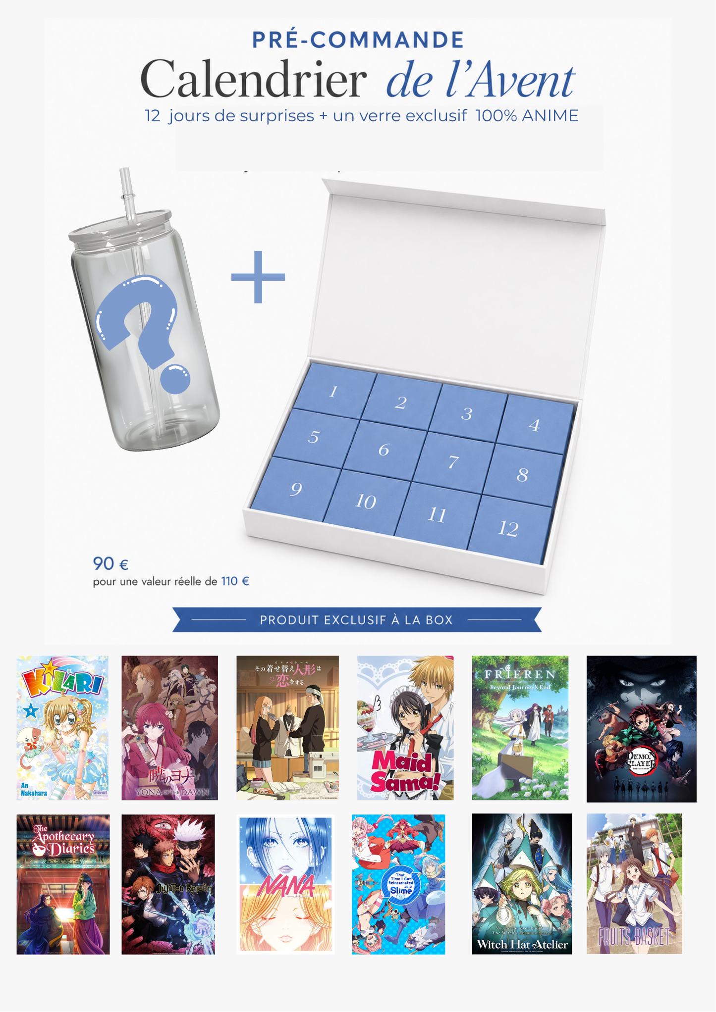 PRÉCOMMANDE – Calendrier de l’Avent thème animé + VERRE