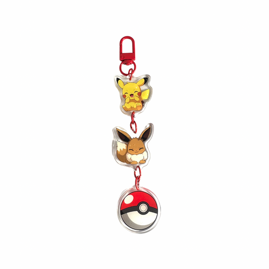 KEYCHAIN 3 CHARMS POKEMON