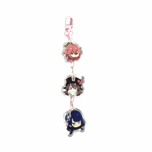 KEYCHAIN 3 CHARMS GENSHIN GIRL