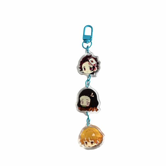 KEYCHAIN 3 CHARMS DEMON SLAYER